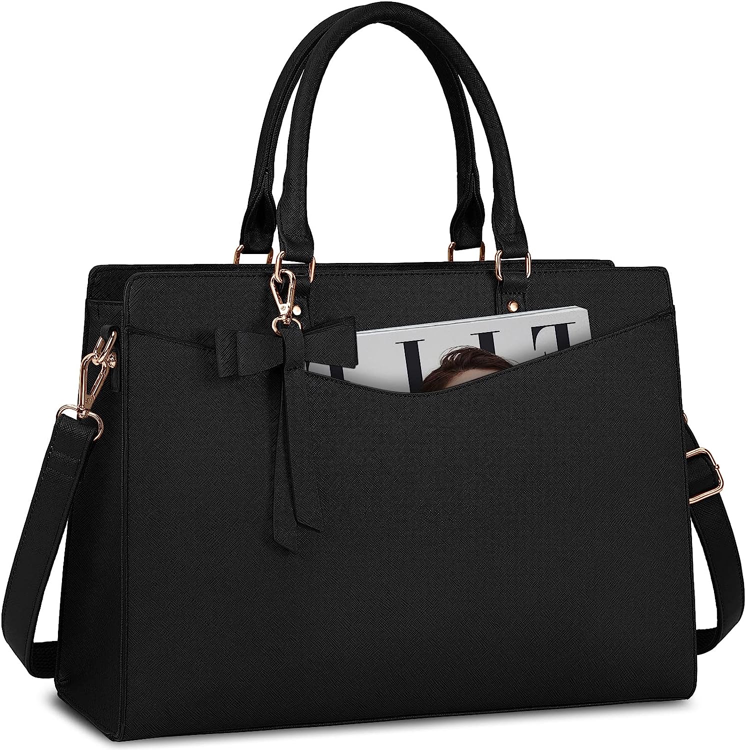 Laptop Bag for Women 15.6 Inch PU Leather Tote Bag [...]