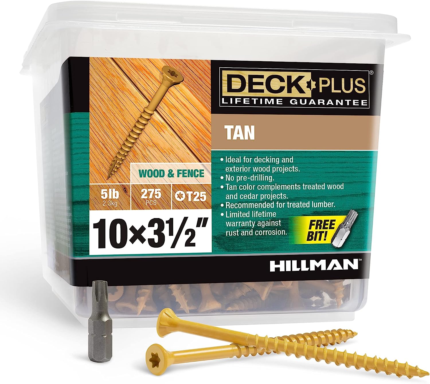 Deck Plus 48422 Wood Screws #10 x 3-1/2
