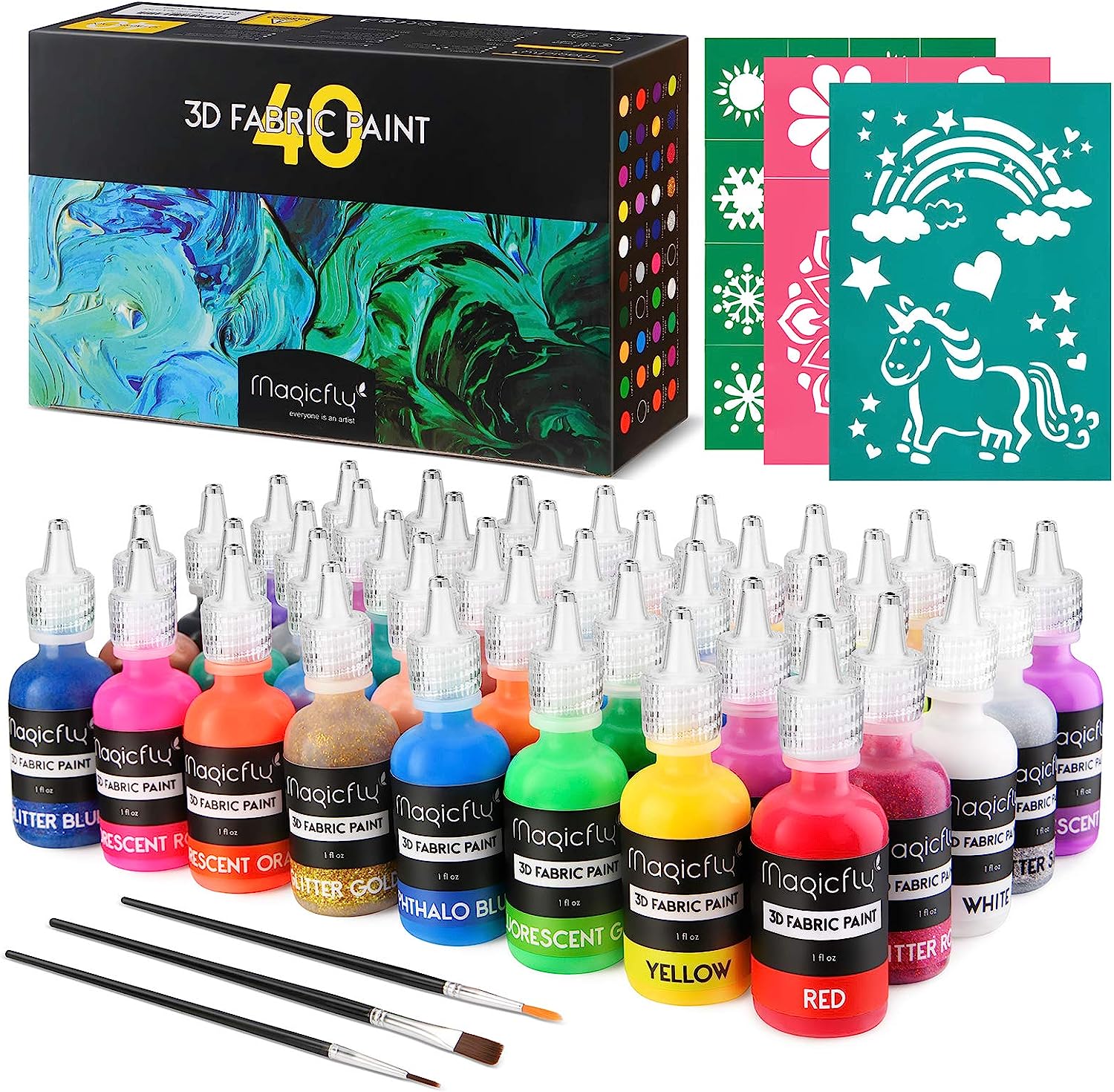 Magicfly 3D Fabric Permanent Paint 40 Color, Puffy [...]