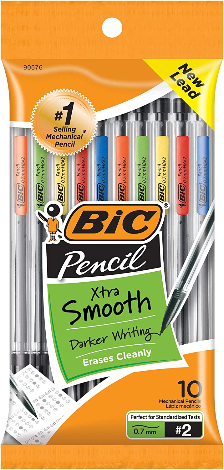 BIC Xtra-Smooth Mechanical Pencils With Erasers, [...]