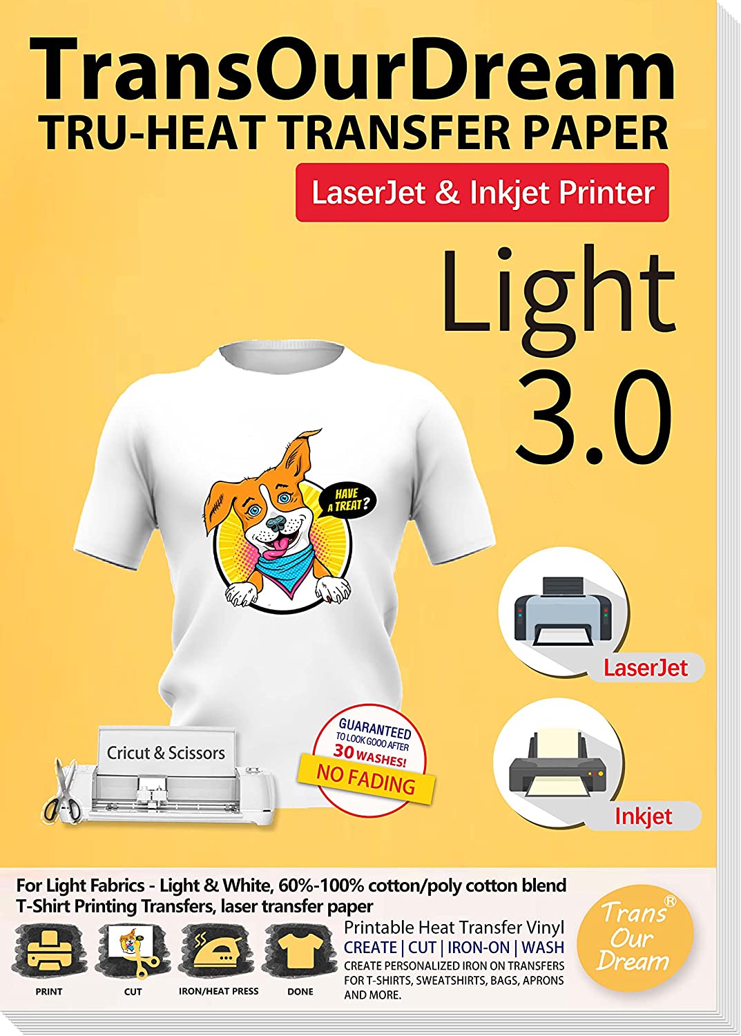 TransOurDream Iron on Heat Transfer Paper for Light T [...]
