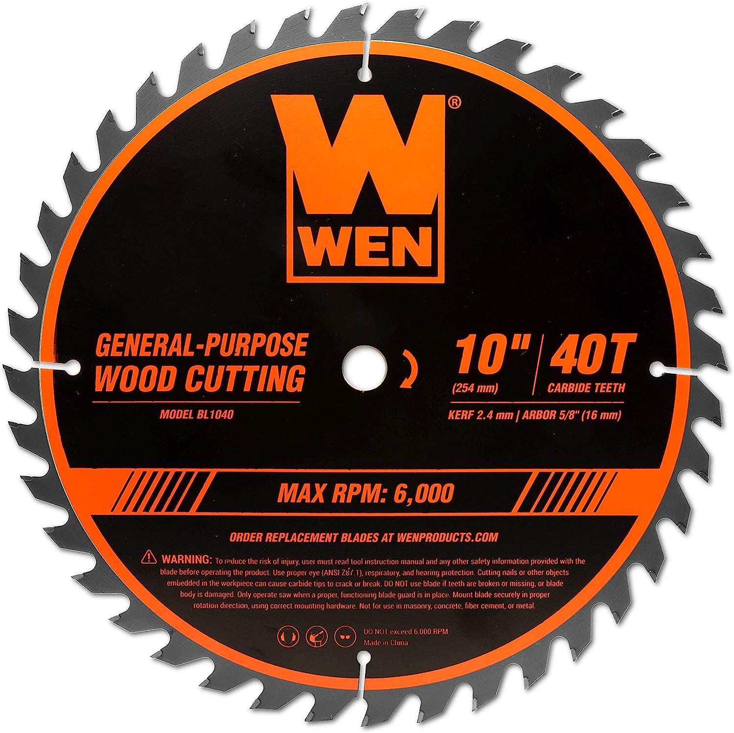 WEN BL1040 10-Inch 40-Tooth Carbide-Tipped [...]