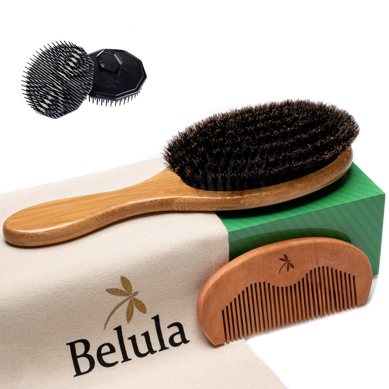 Belula 100% Boar Bristle Hair Brush for Men Set. Soft [...]
