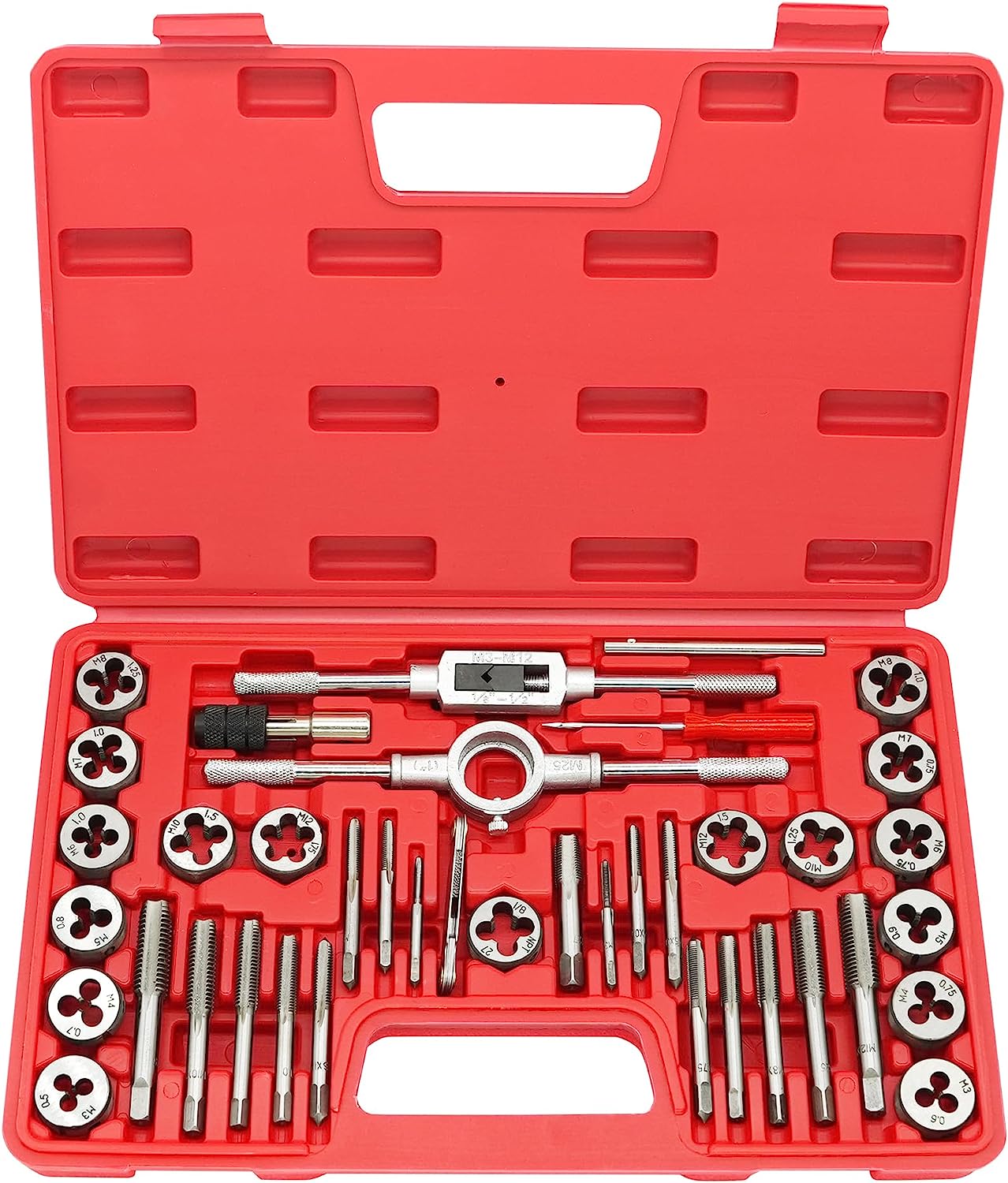BeHappy 40Pcs Tap and Die Sets, Thread Coated Metric [...]