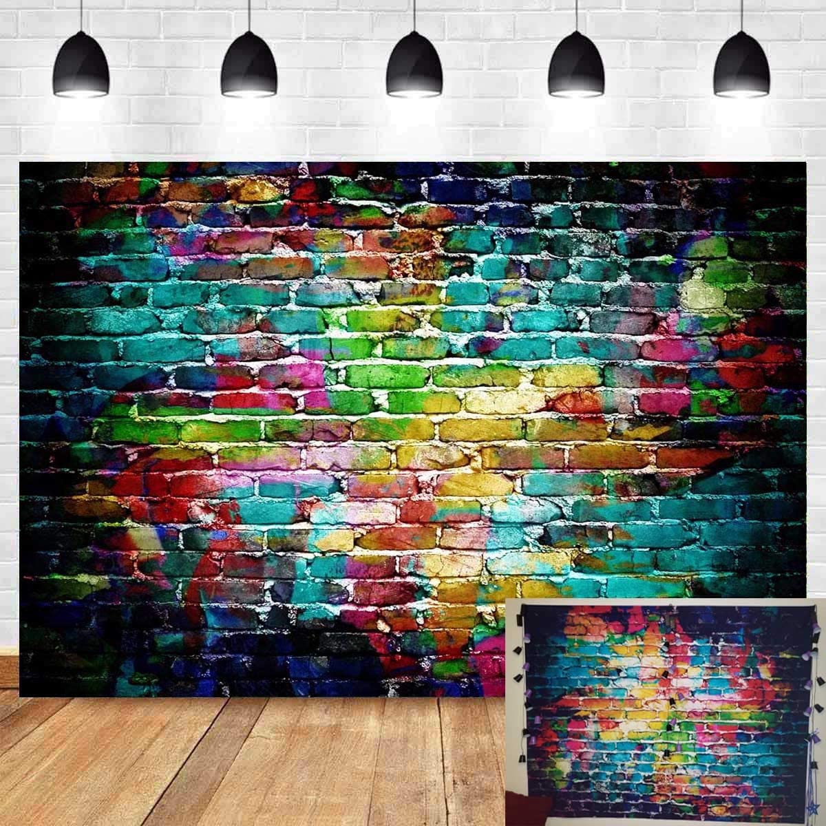 9x6FT Colorful Brick Wall Photography Backdrop Vinyl [...]
