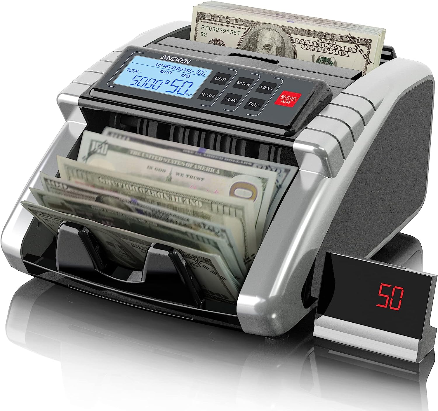 Aneken Money Counter Machine with Value Count, Dollar, [...]