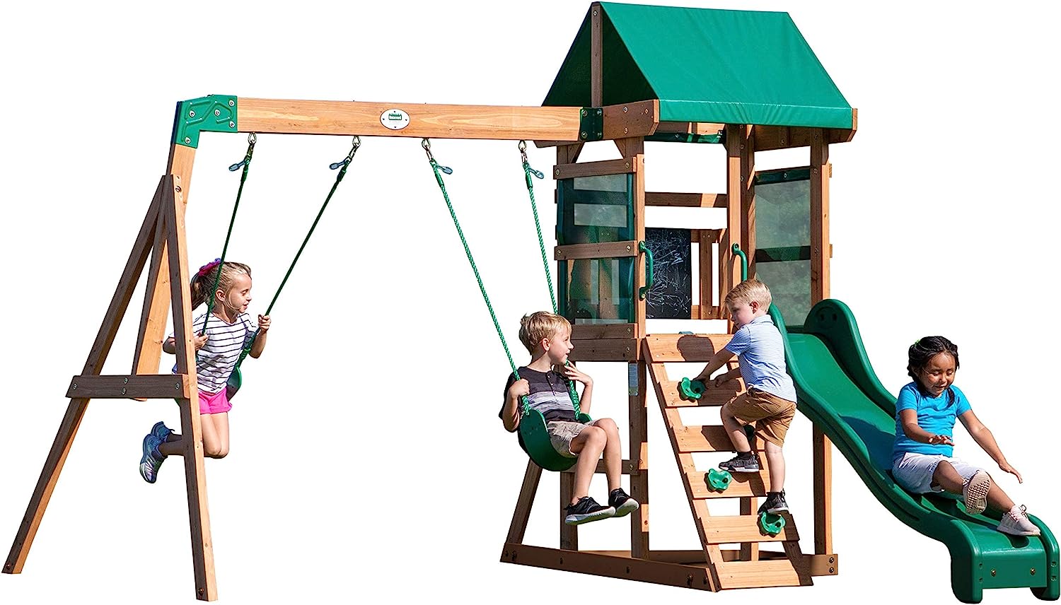 Backyard Discovery Buckley Hill Wooden Swing Set, Made [...]