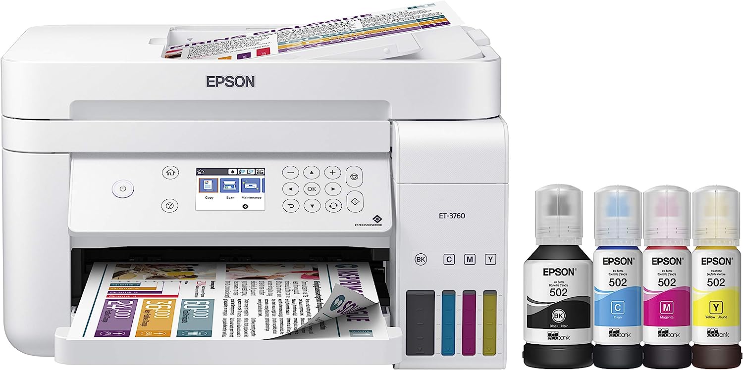 Epson EcoTank ET-3760 Wireless Color All-in-One [...]