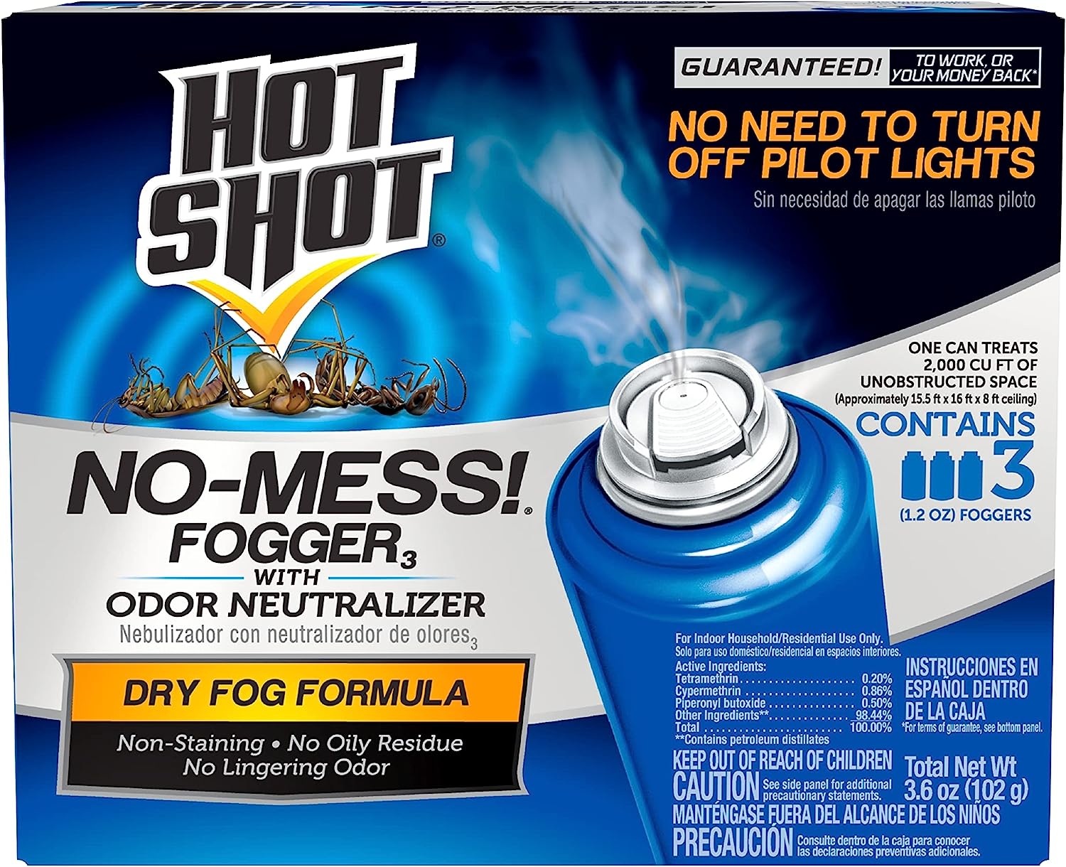 Hot Shot No Mess Fogger With Odor Neutralizer, Kills [...]