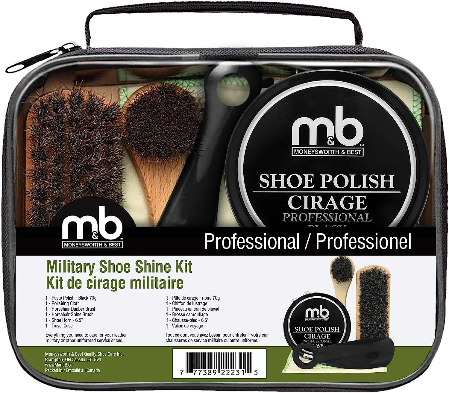 Moneysworth & Best Military Shoe Shine Kit - 5 piece set
