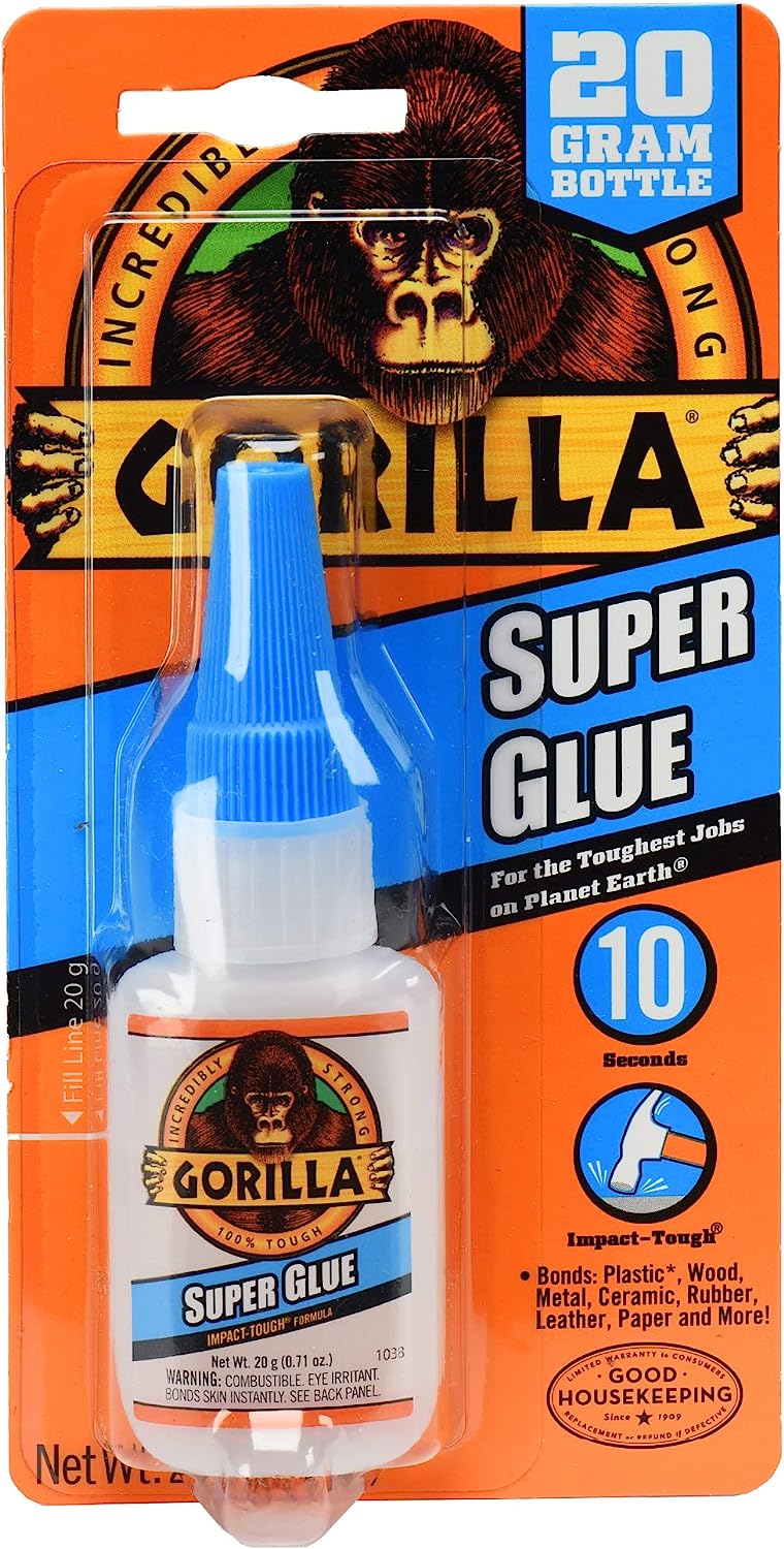 Gorilla Super Glue, 20 Gram, Clear, (Pack of 1)