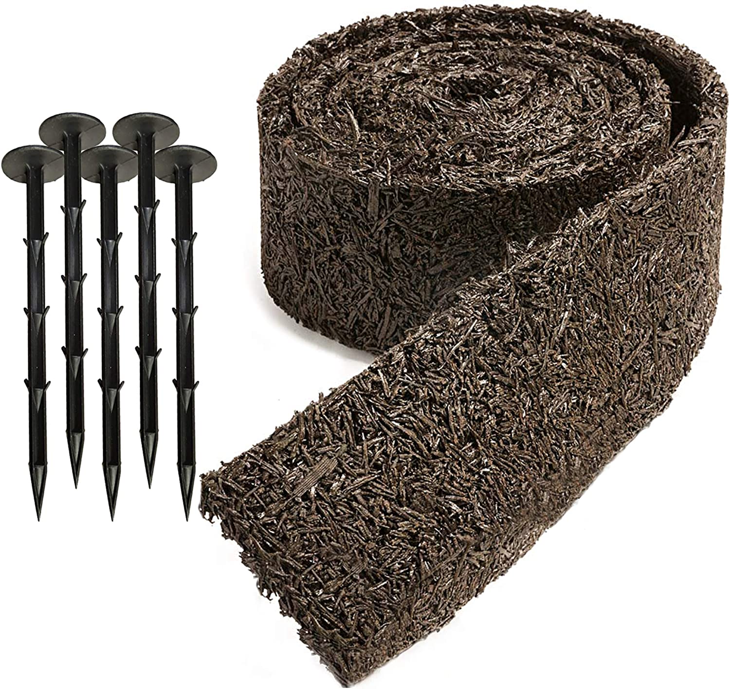 Black Rubber Mulch Border for Landscaping, 120” x 4.5” [...]