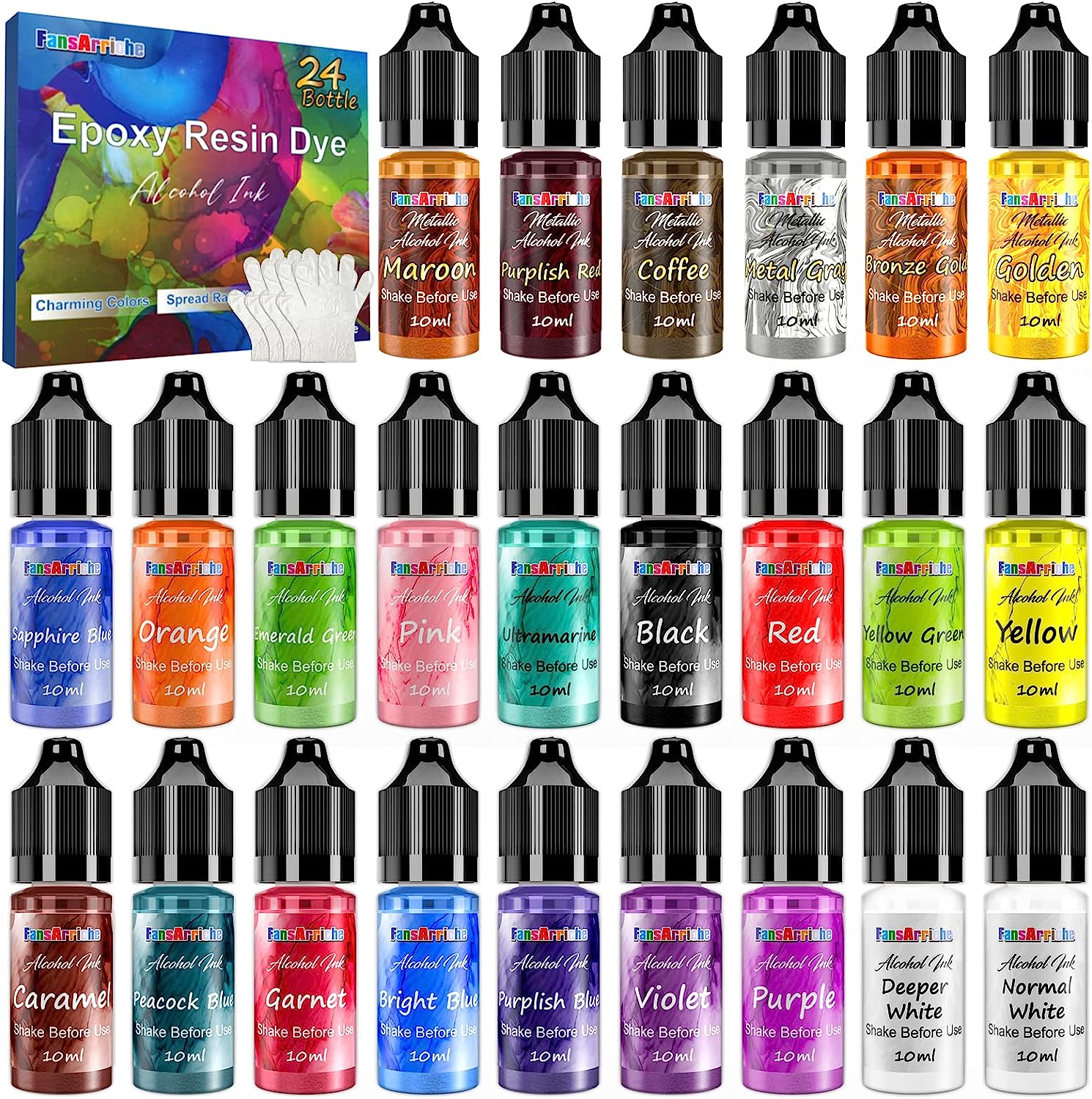 Alcohol Ink Set - 24 Vivid Colors, Concentrated [...]