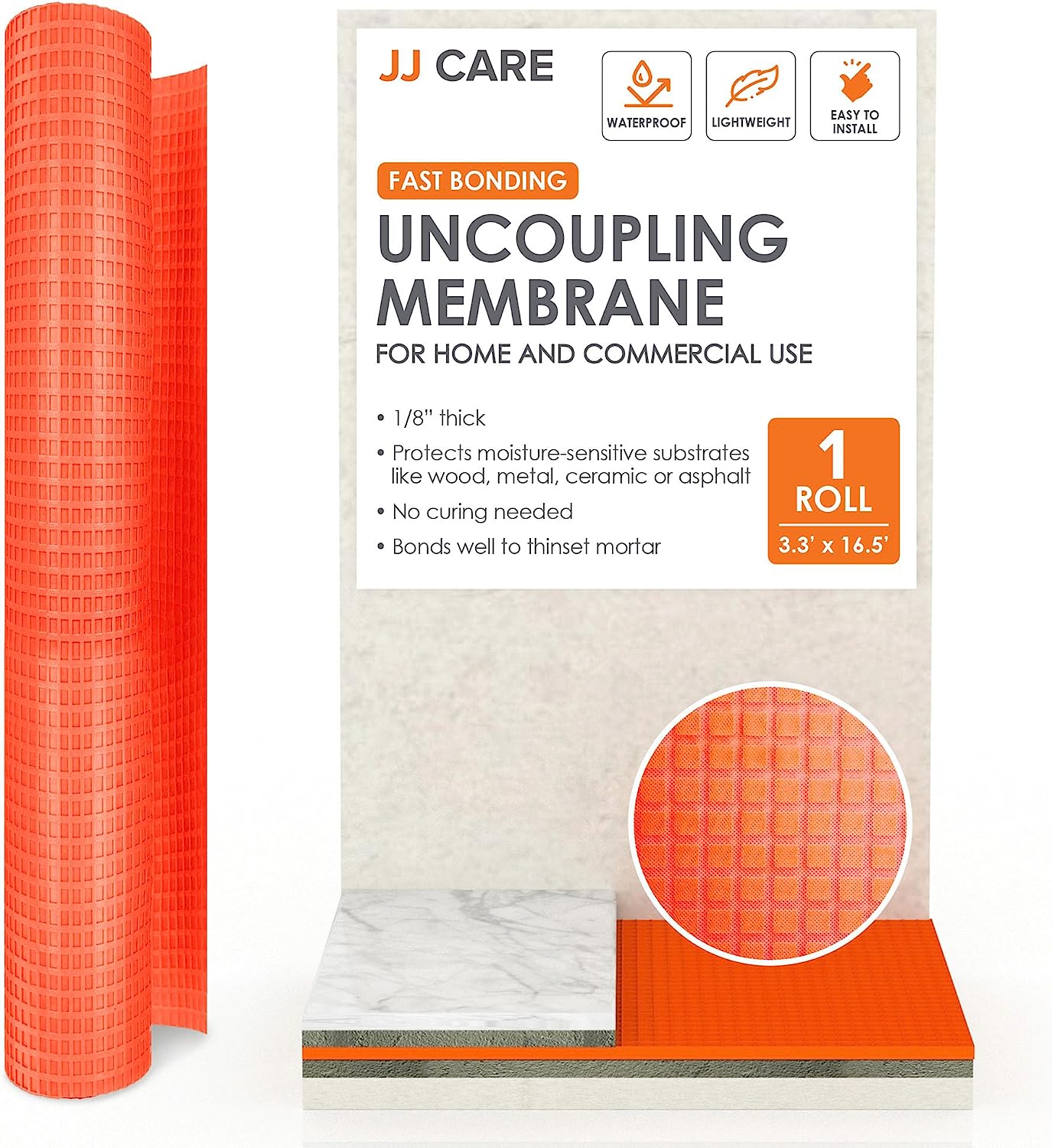 Uncoupling Membrane 1/8” Thick [3.3ft x 16.5ft / 54sq [...]