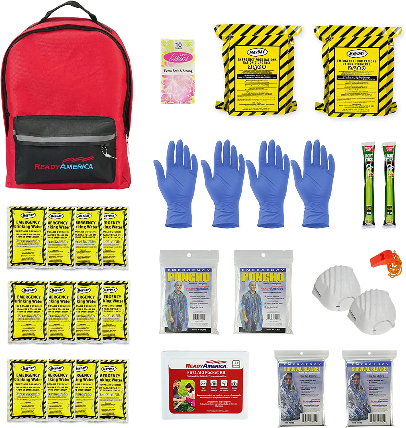 Ready America 70280 72 Hour Emergency Kit, 2-Person, [...]