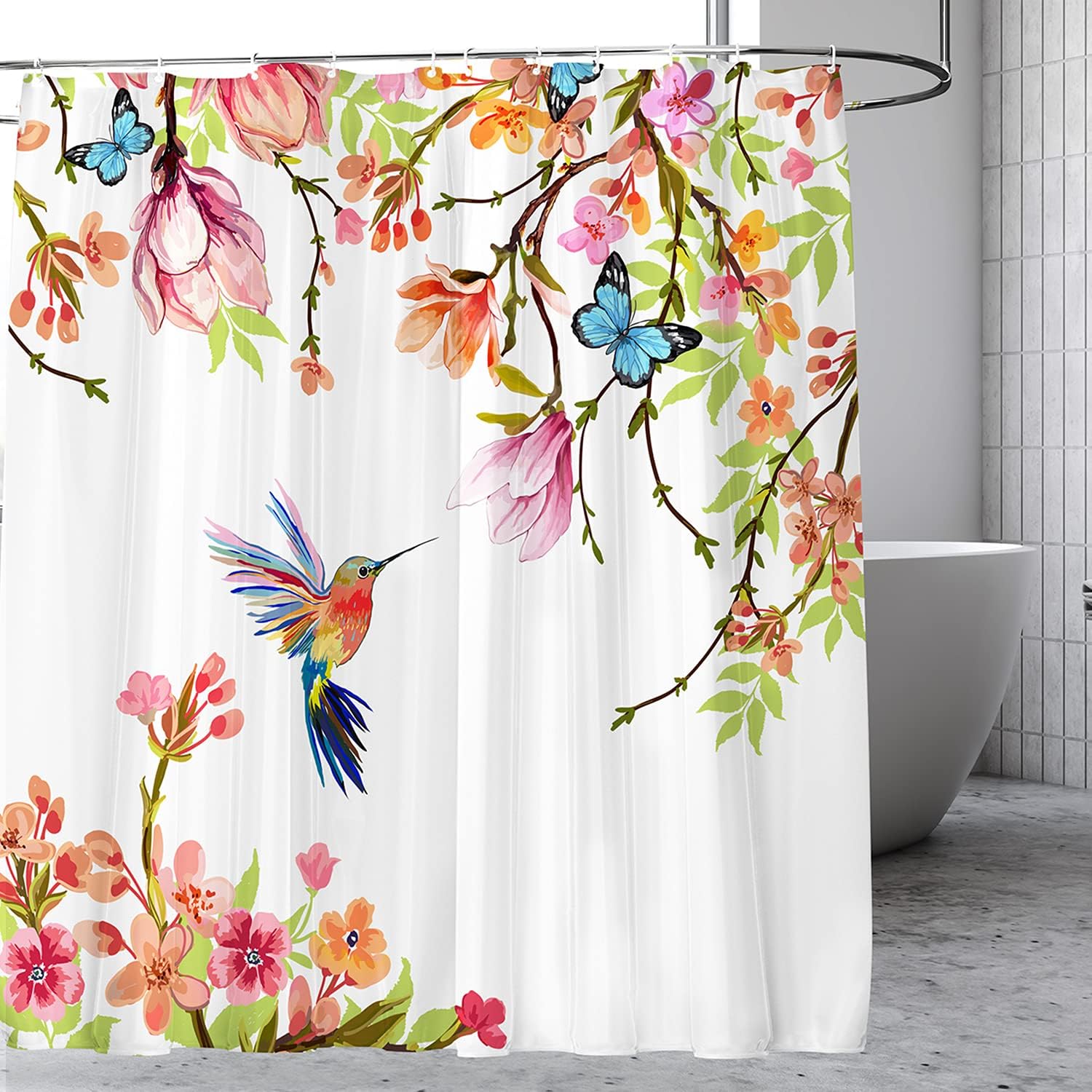 CutebriCase Shower Curtain Flower, Hummingbird Shower [...]