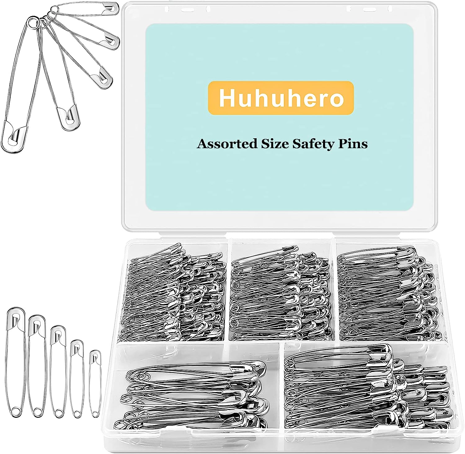 Safety Pins Assorted, 340 Pack Nickel Plated Steel [...]