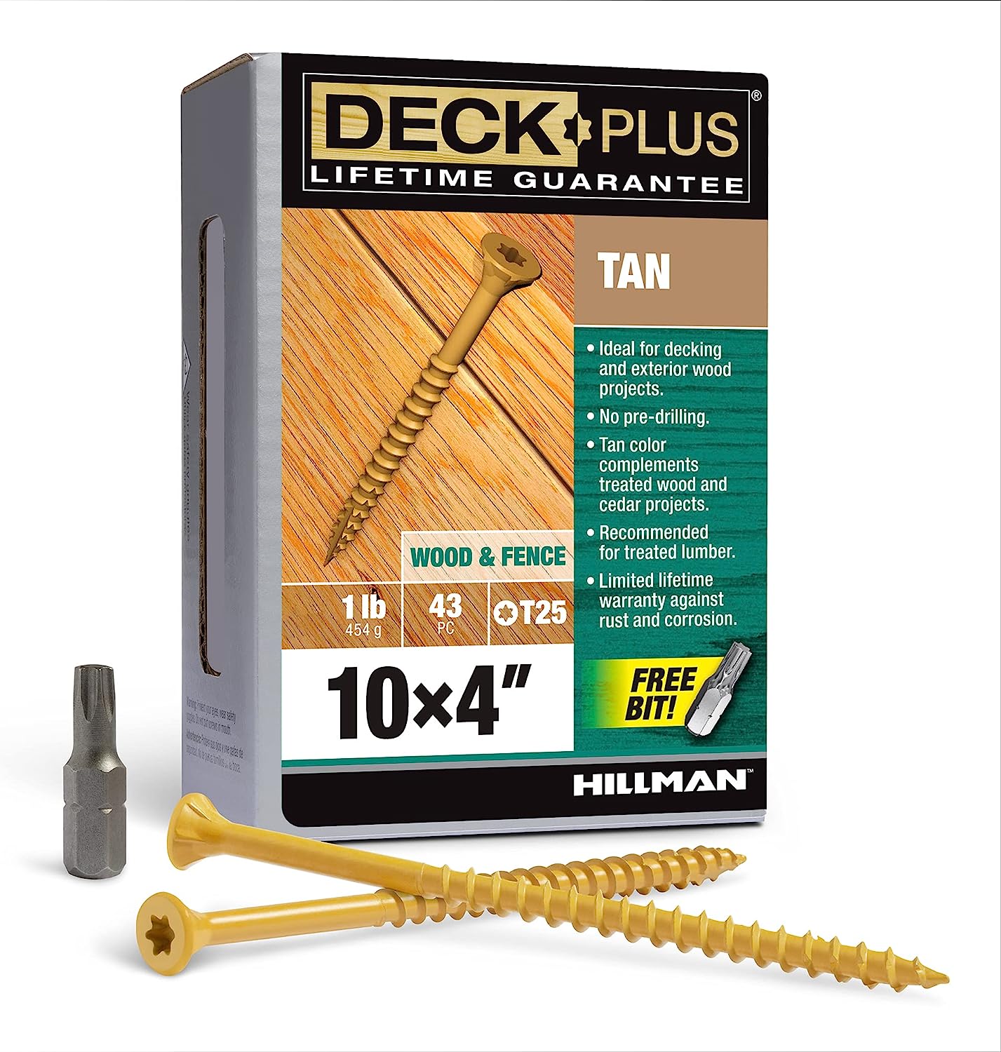 Deck Plus 48423 Wood Screws #10 x 4