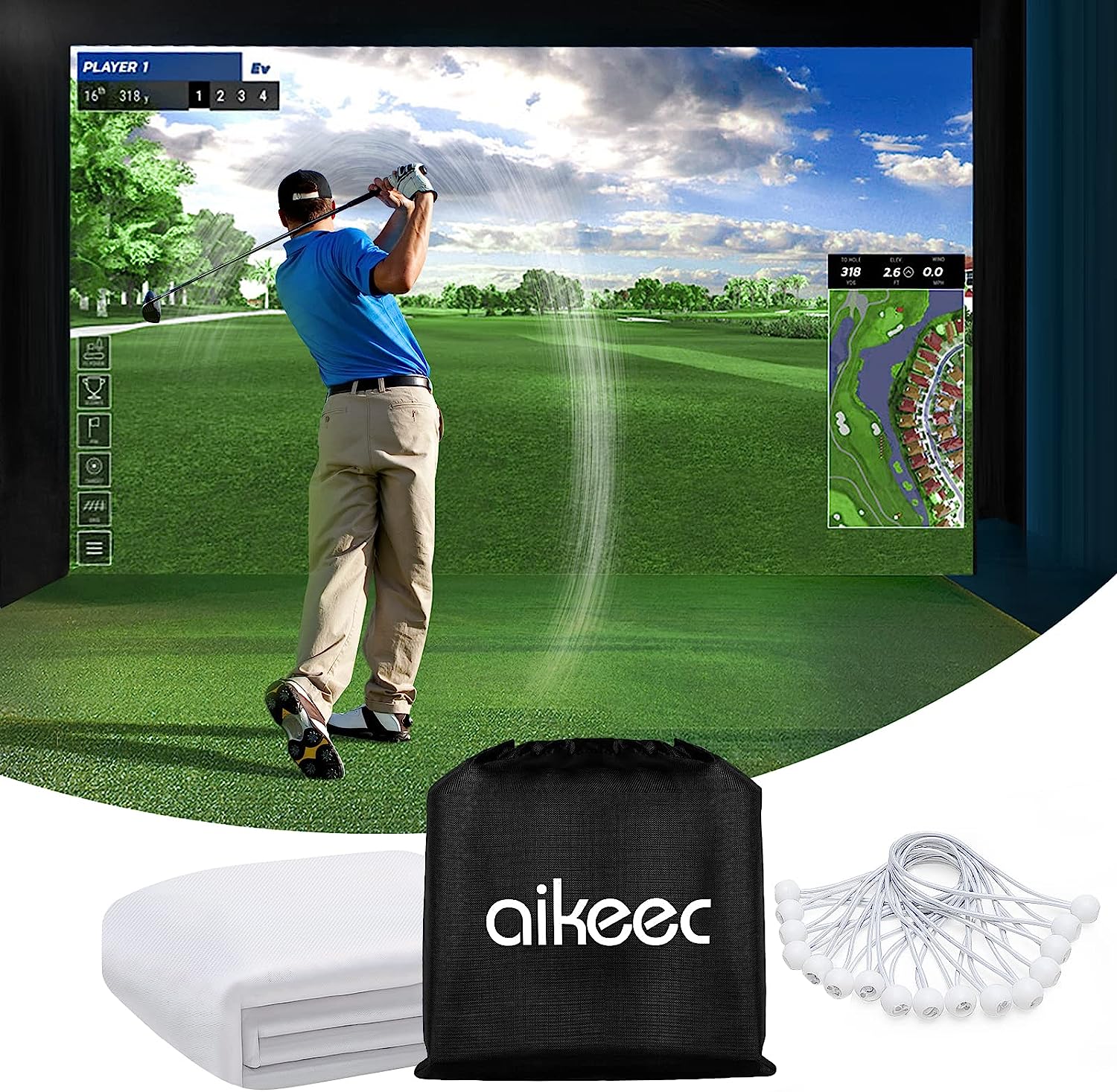 aikeec Golf Simulator Impact Screen Display Projector [...]