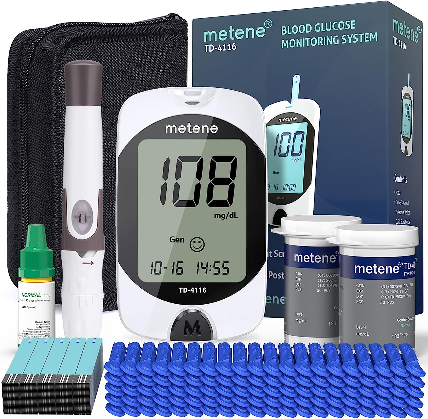 Metene TD-4116 Blood Glucose Monitor Kit, 100 [...]