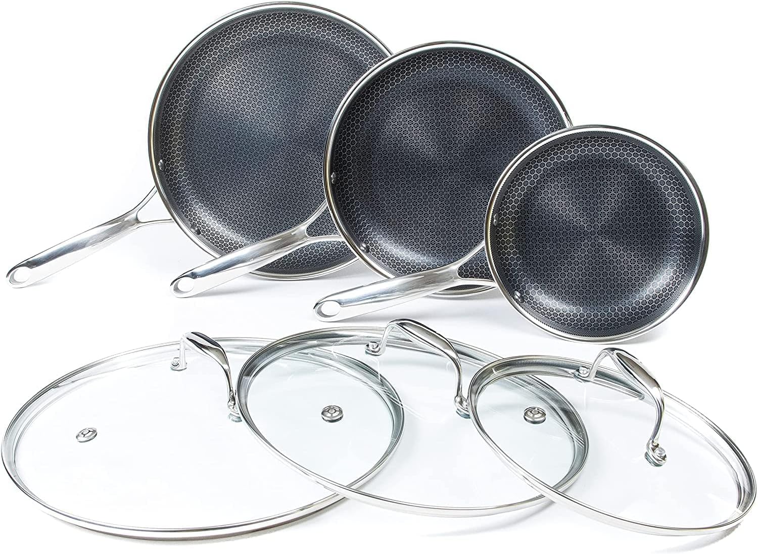HexClad 6 Piece Hybrid Stainless Steel Cookware Pan [...]