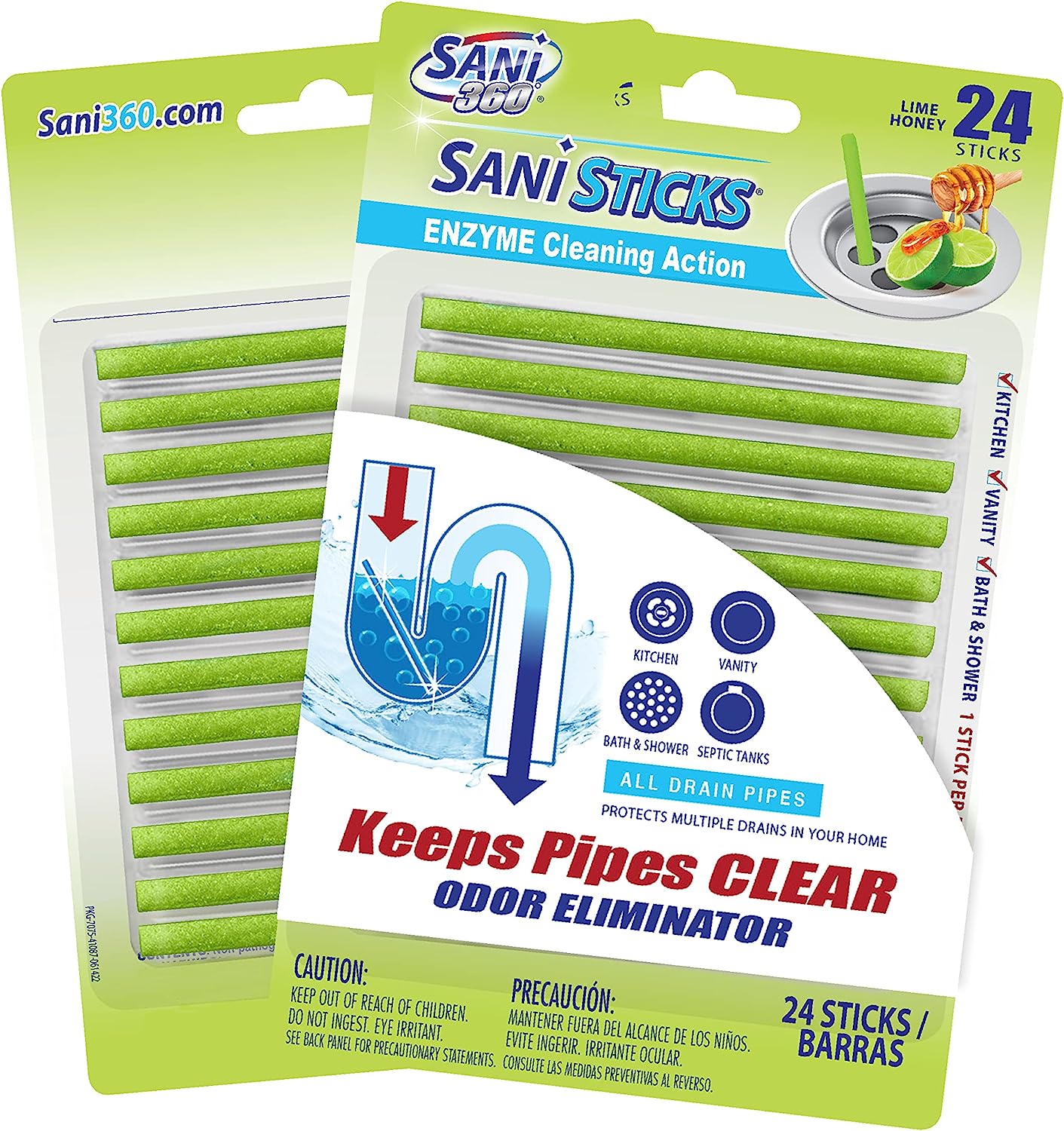 SANI 360° Sani Sticks Drain Cleaner and Deodorizer, [...]