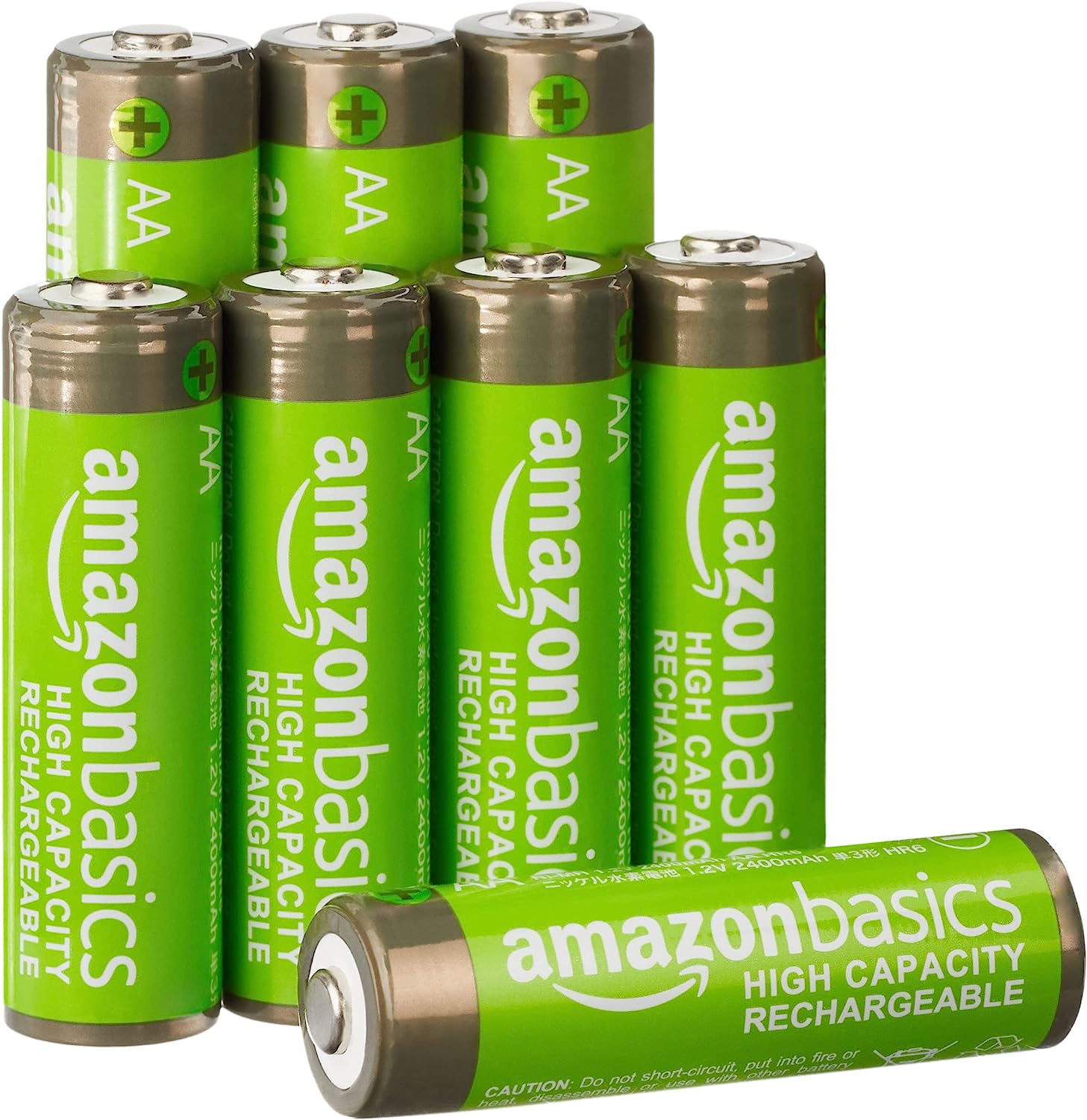 Amazon Basics 8-Pack Rechargeable AA NiMH High- [...]