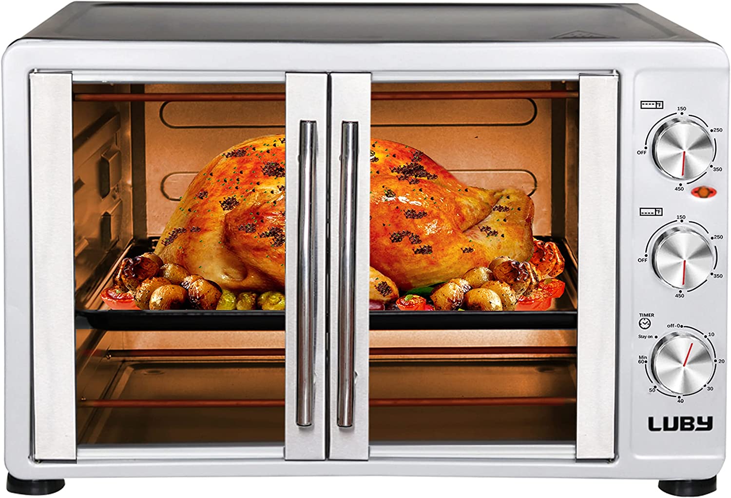 LUBY Large Toaster Oven Countertop, French Door [...]