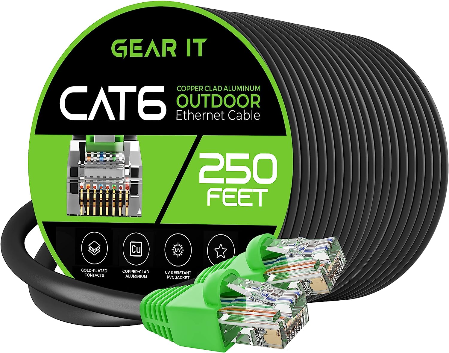 GearIT Cat6 Outdoor Ethernet Cable (250 Feet) CCA [...]