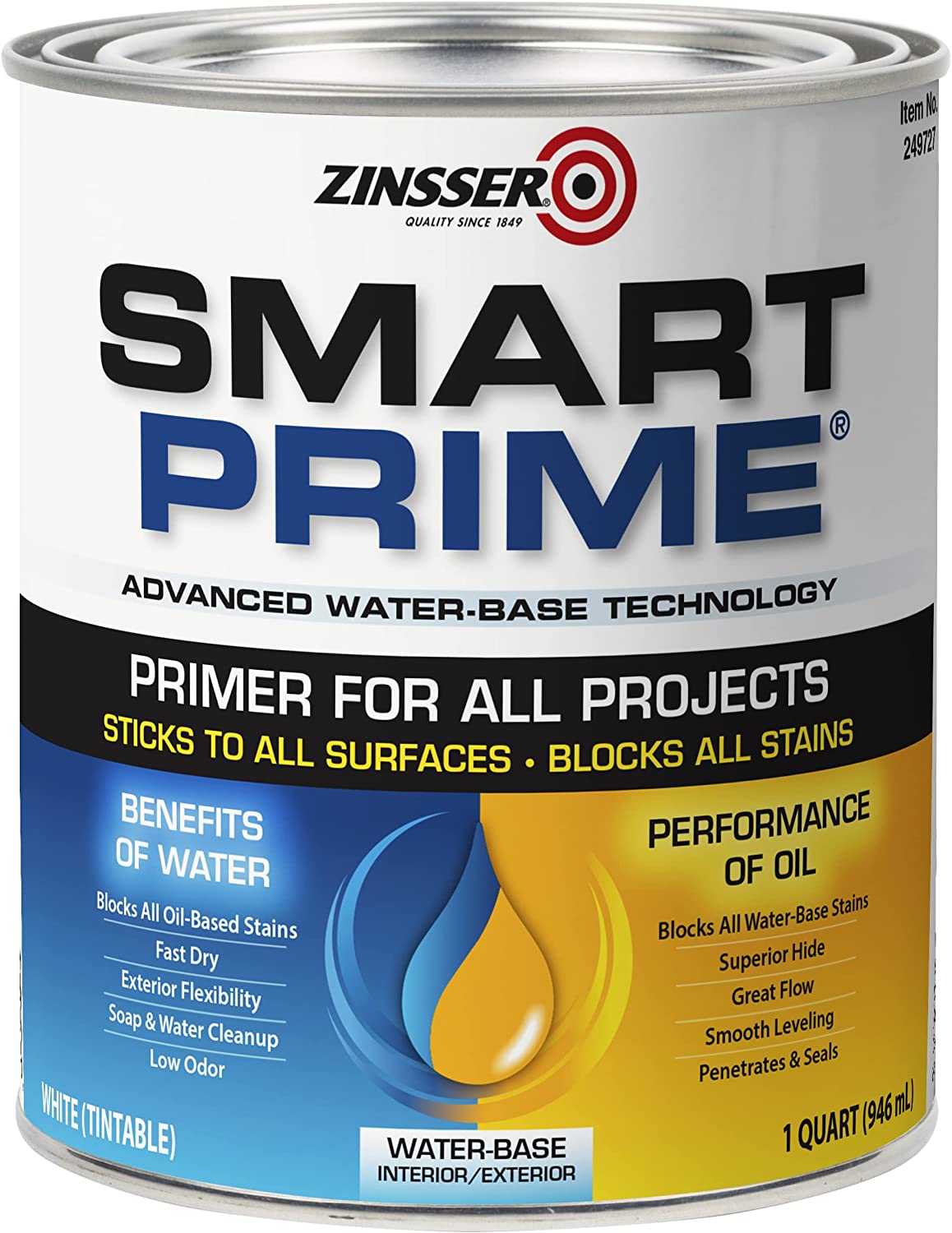 ZINSSER 1 qt 249727 White, Smart Prime Water-Based [...]
