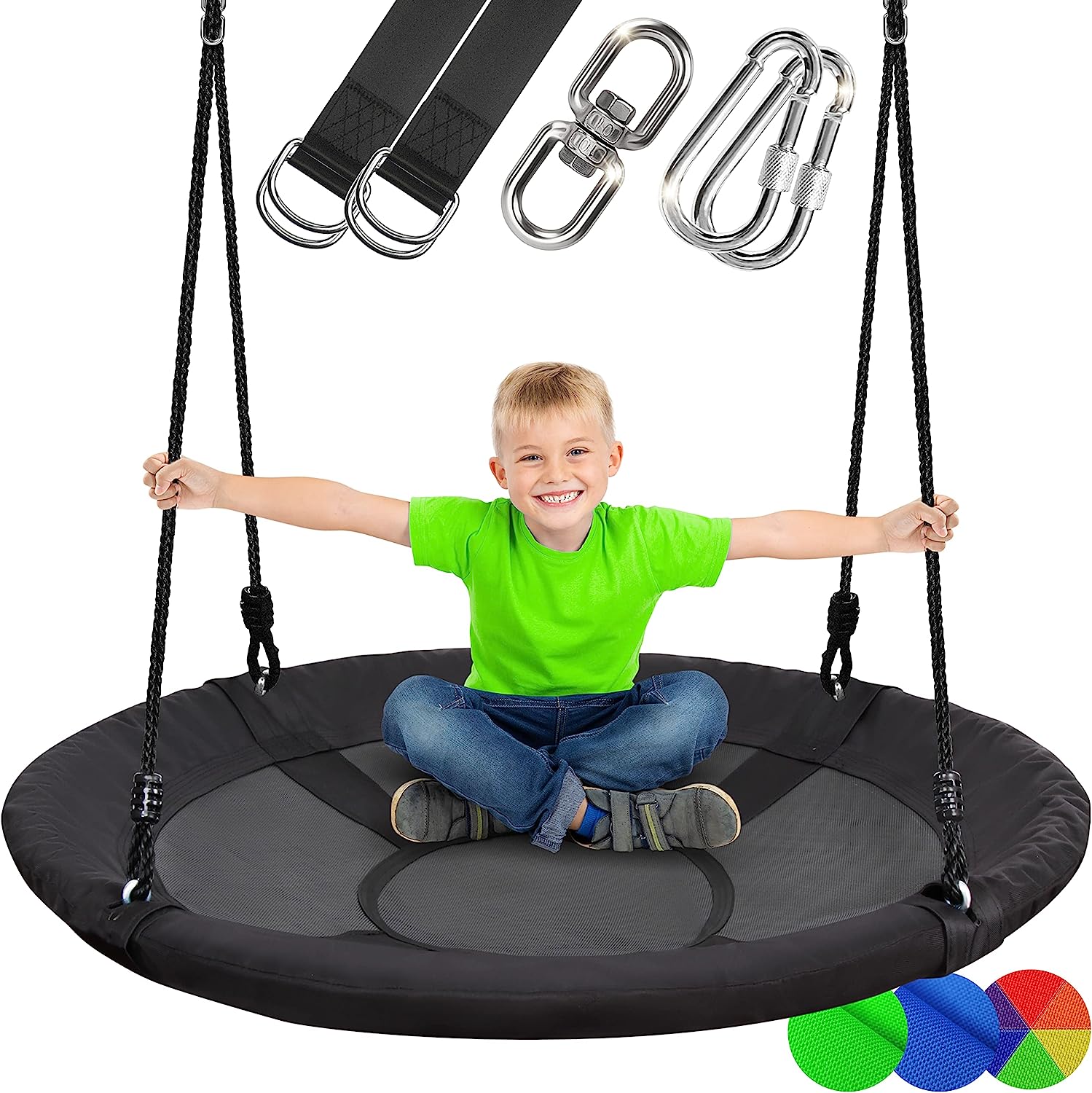 SereneLife Saucer Swing with Hang Kit, Outdoor Tree [...]