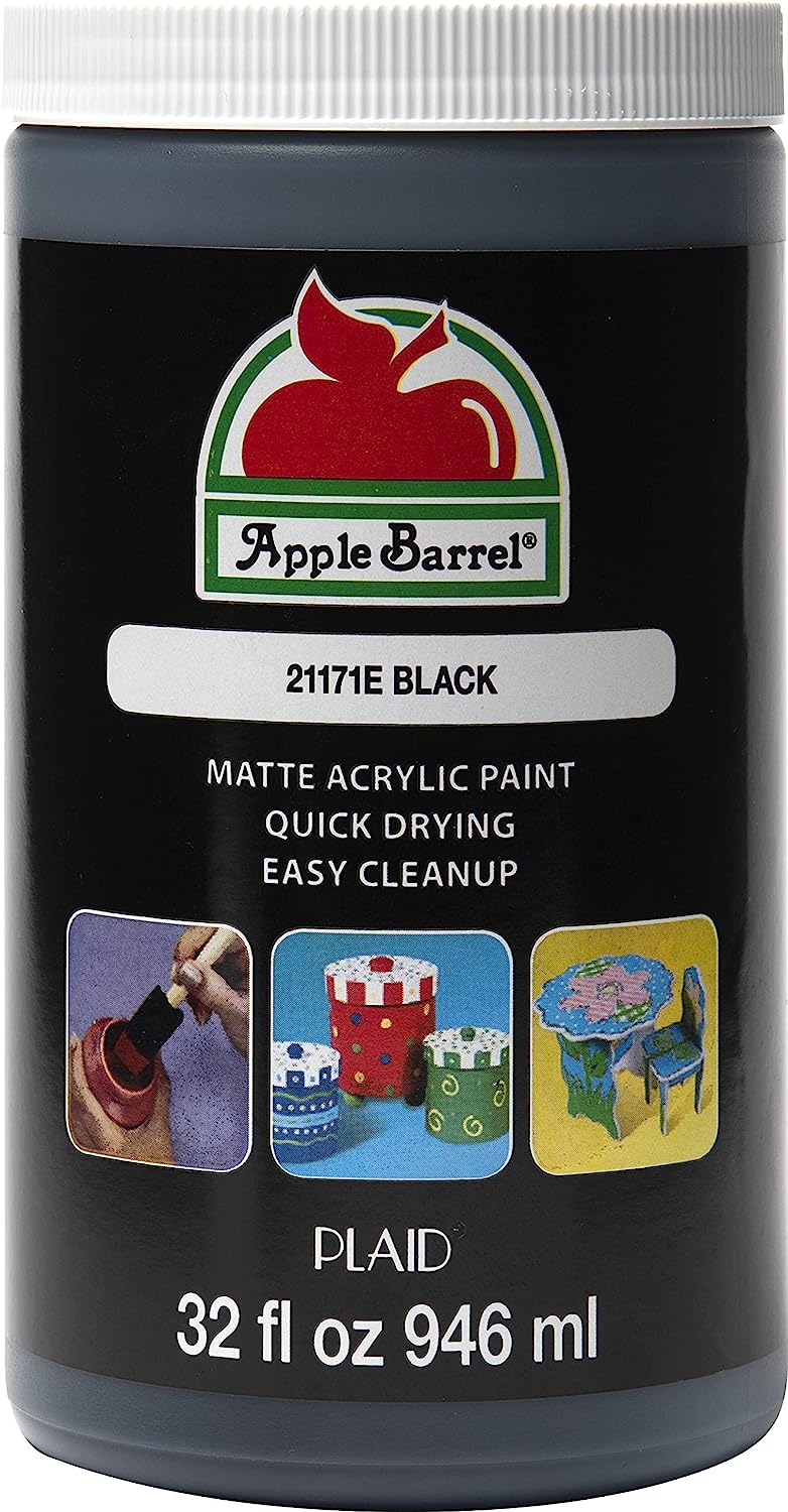 Apple Barrel Black Paint 32 Fl Oz (Pack of 1)