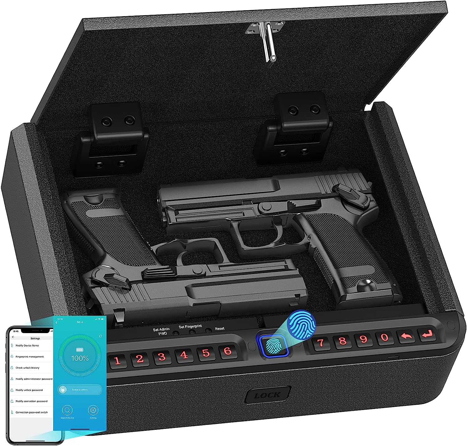 BILLCONCH Gun Safe for Pistols - Biometric Gun Safe 4 [...]