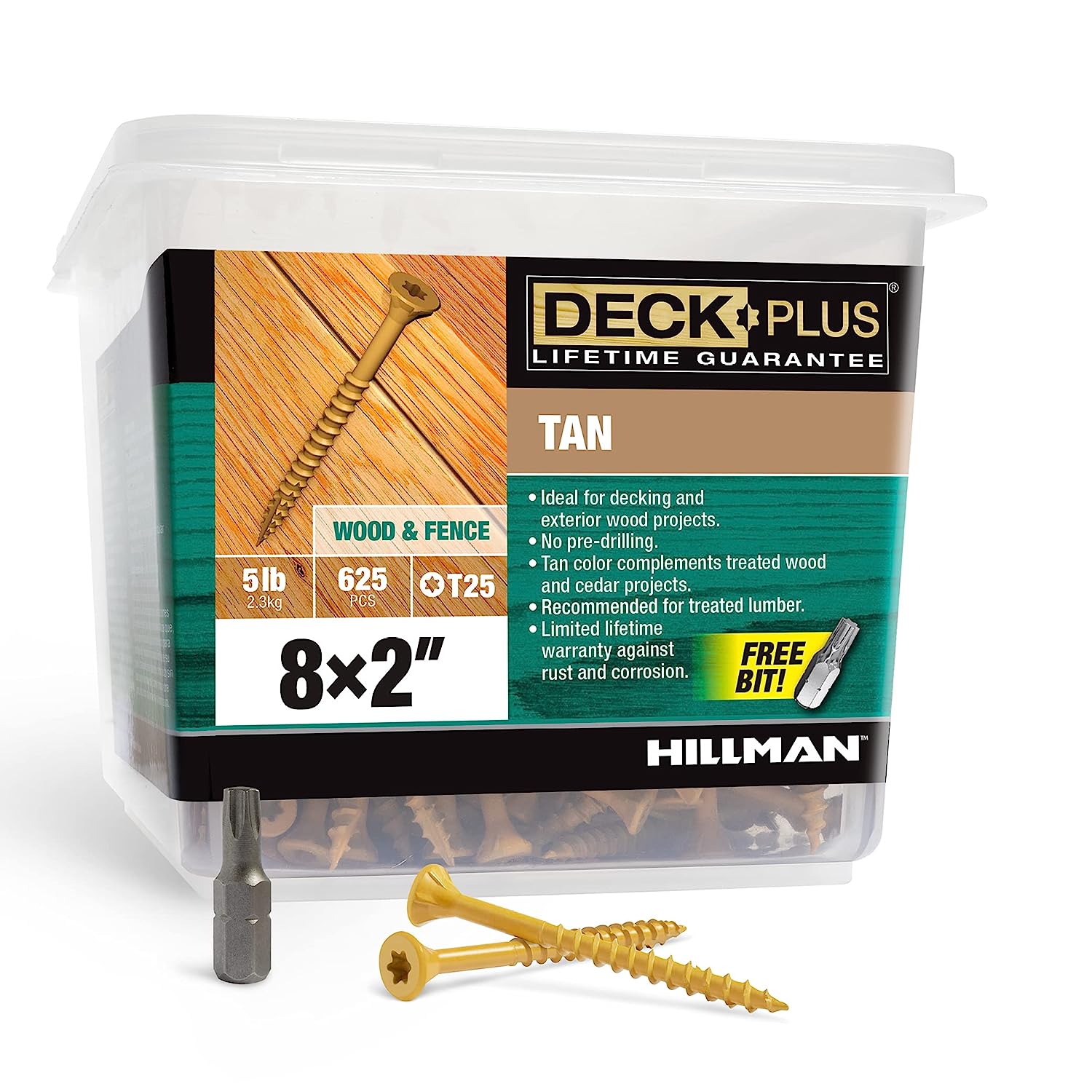Deck Plus 48414 Wood Screws #8 x 2