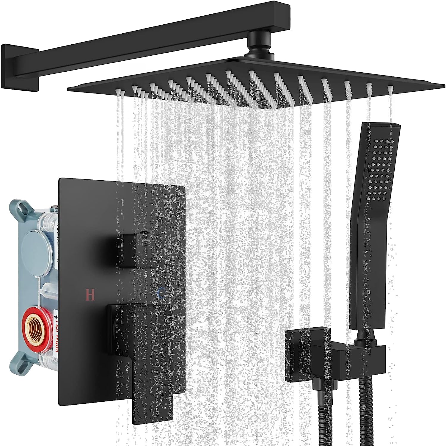 Rainfall Shower System Matte Black with High Pressure [...]