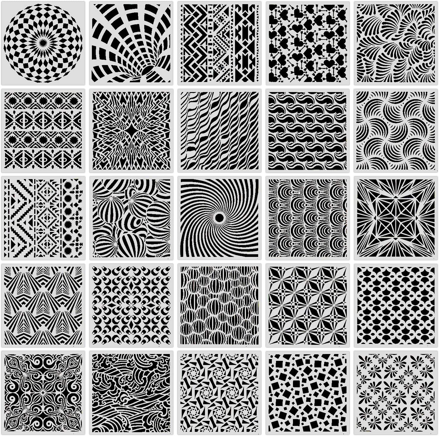 25-Pack Geometric Stencils 6 x 6 Inch Painting [...]