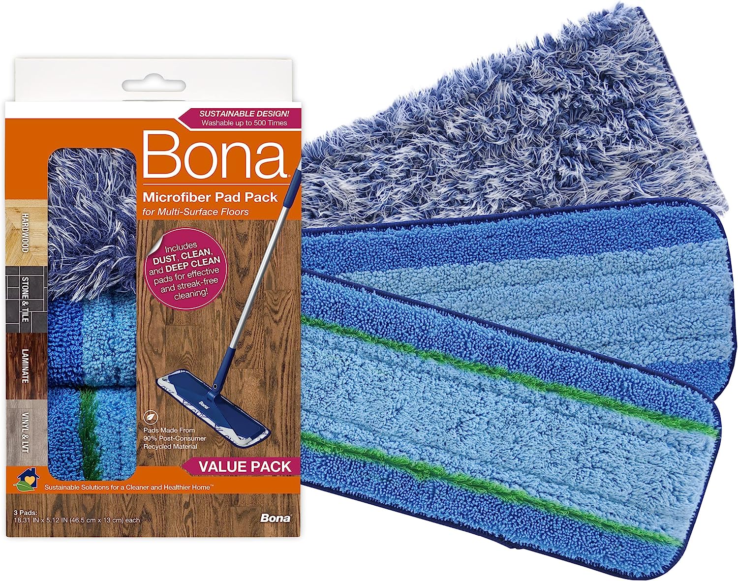 Bona Microfiber Pad 3-Pack includes Dusting, Cleaning, [...]