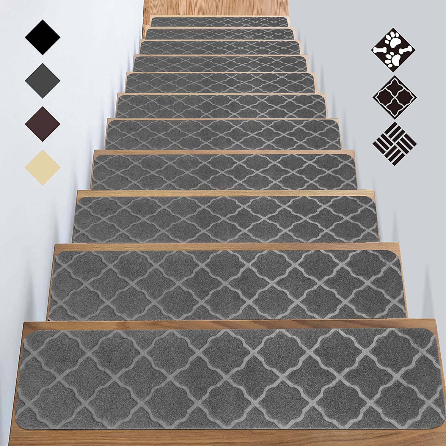Stair Treads for Wooden Steps - Non Slip Stairs Carpet [...]