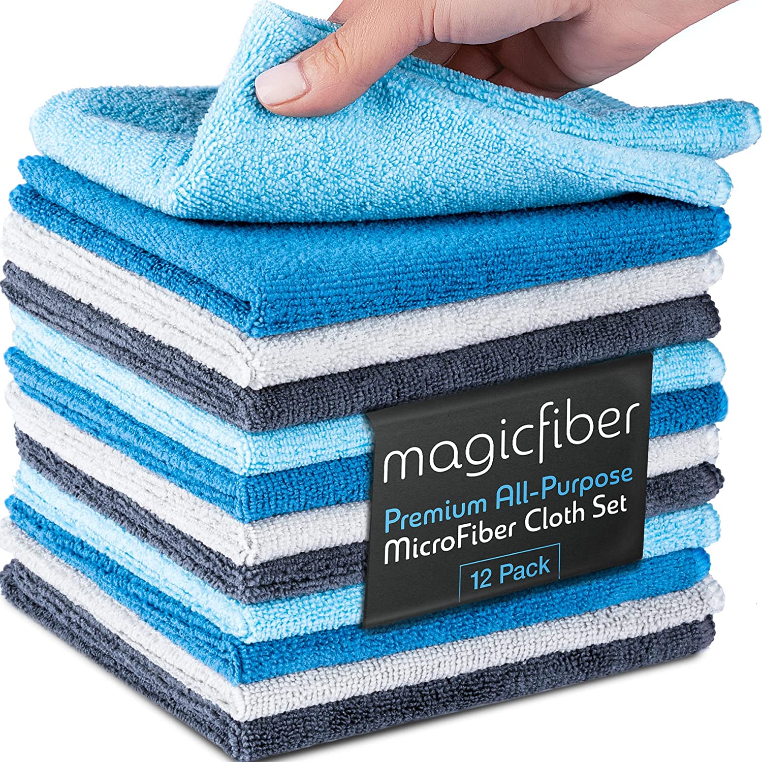 MagicFiber Microfiber Cleaning Cloth (12 Pack,13x13 [...]