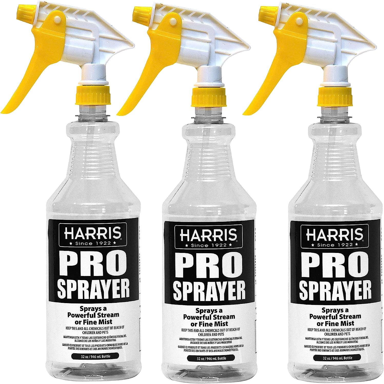 HARRIS Professional Spray Bottle 32oz (3-Pack), All- [...]