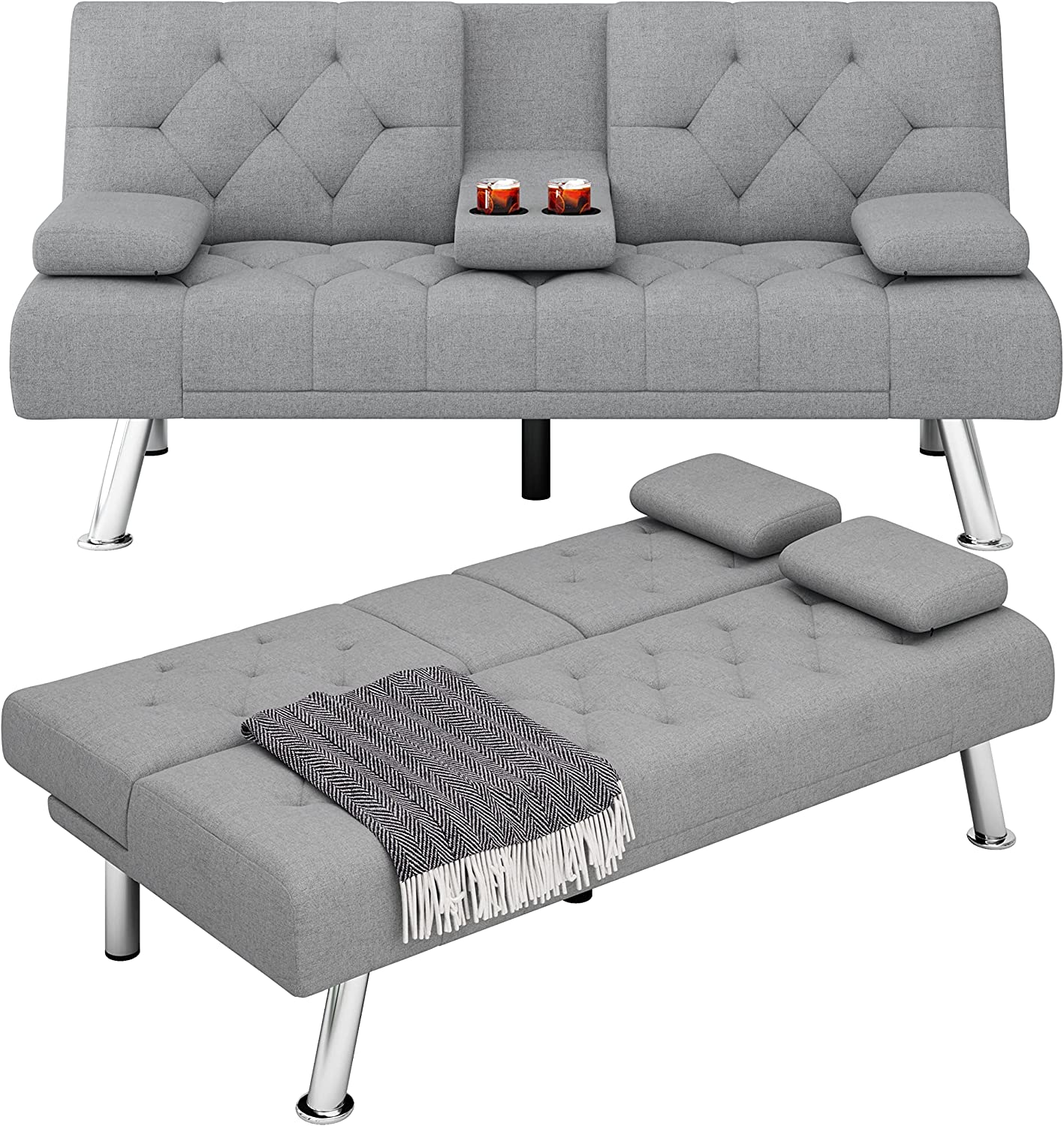 HIFIT Futon Sofa Bed, Upholstered Convertible Folding [...]