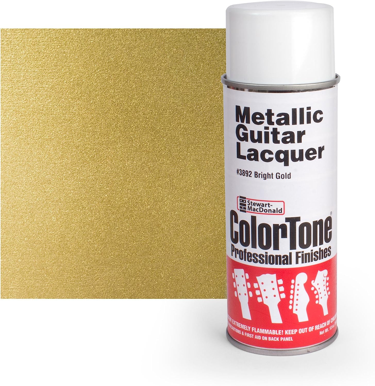 ColorTone Metallic Aerosol Guitar Lacquer, Bright Gold