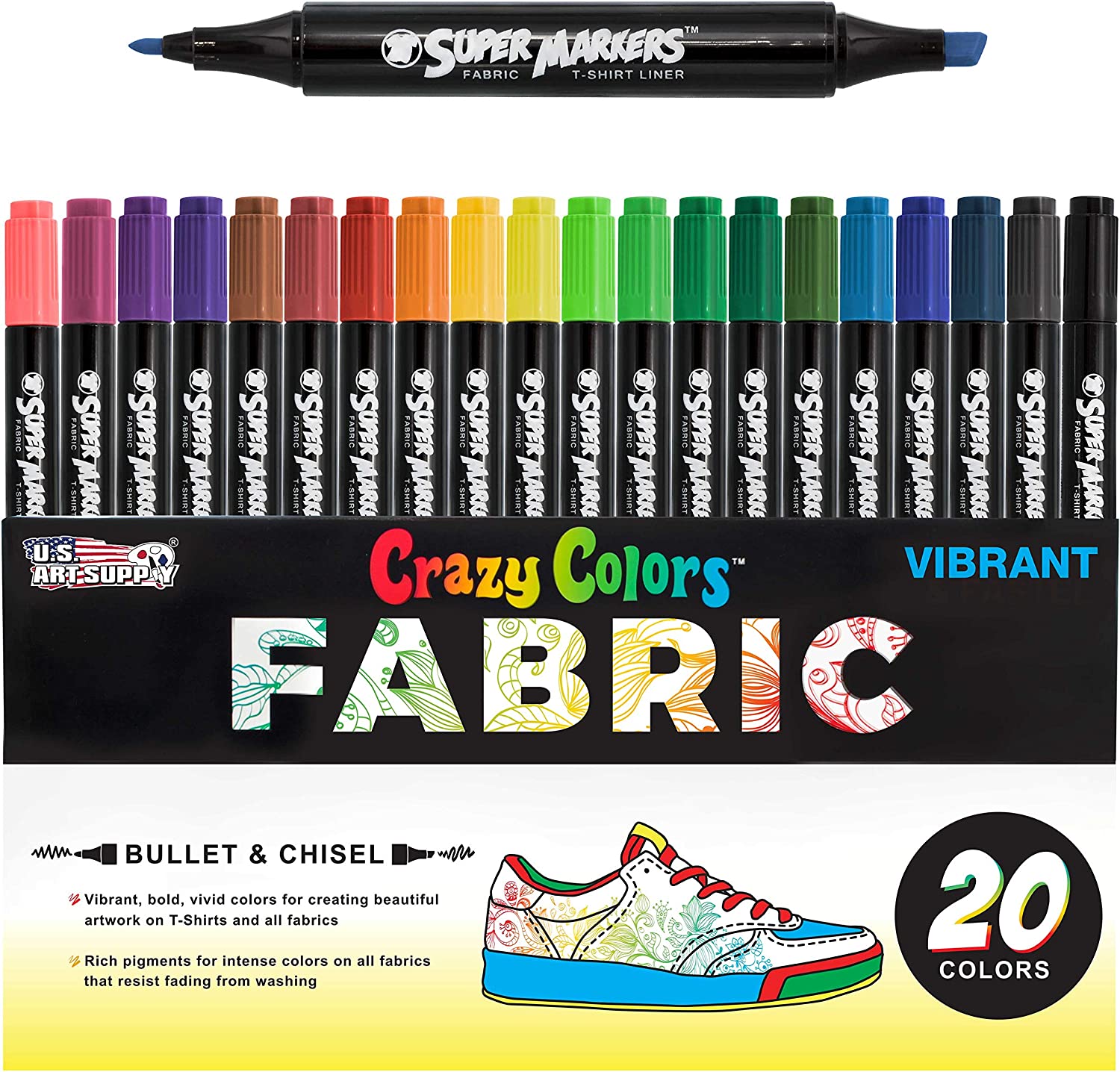 US Art Supply Super Markers 20 Unique Colors Dual Tip [...]