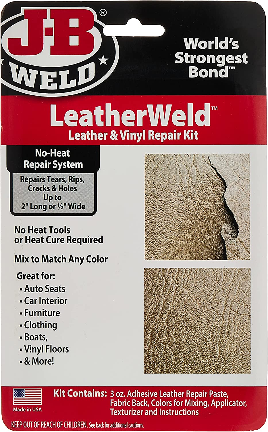 J-B Weld 2130 Vinyl and Leather Repair Kit, 2 fl. oz