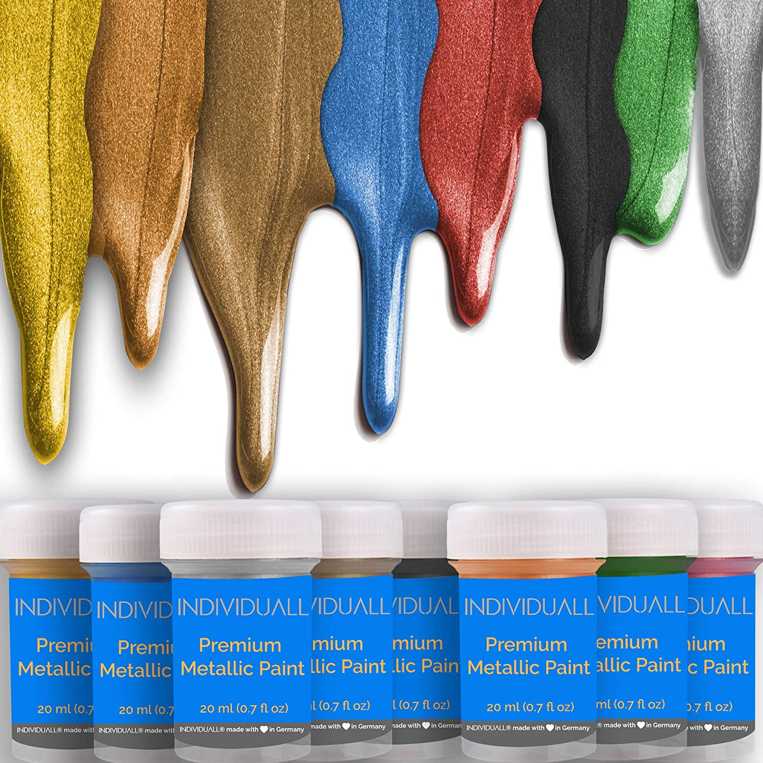 individuall Metallic Acrylic Paint Set - 8 Pack (20 [...]
