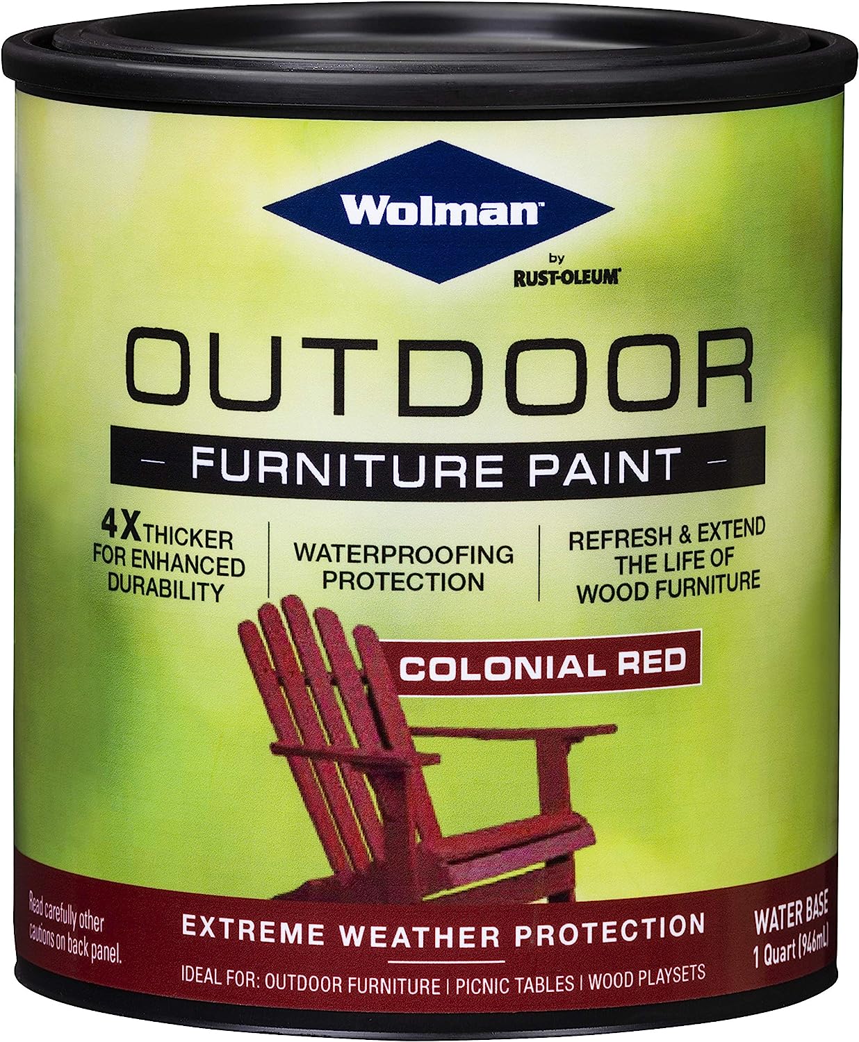 Wolman 360350 Outdoor Furniture Paint, Quart, Colonial Red