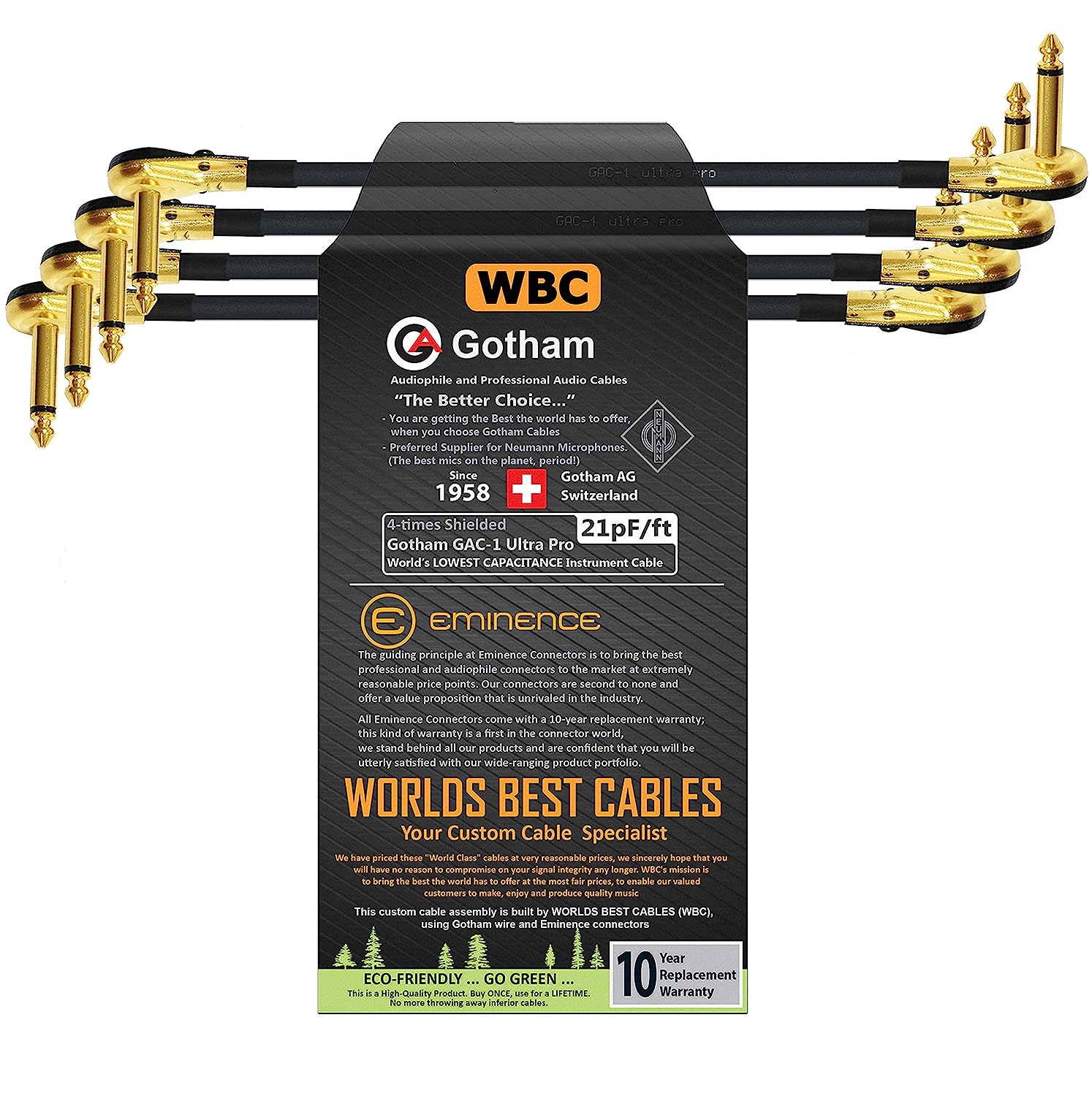 WORLDS BEST CABLES 4 Units - 5 Inch - Gotham GAC-1 [...]