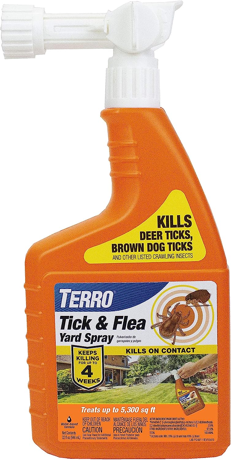 Terro T1240 Tick and Flea Yard Spray, Orange