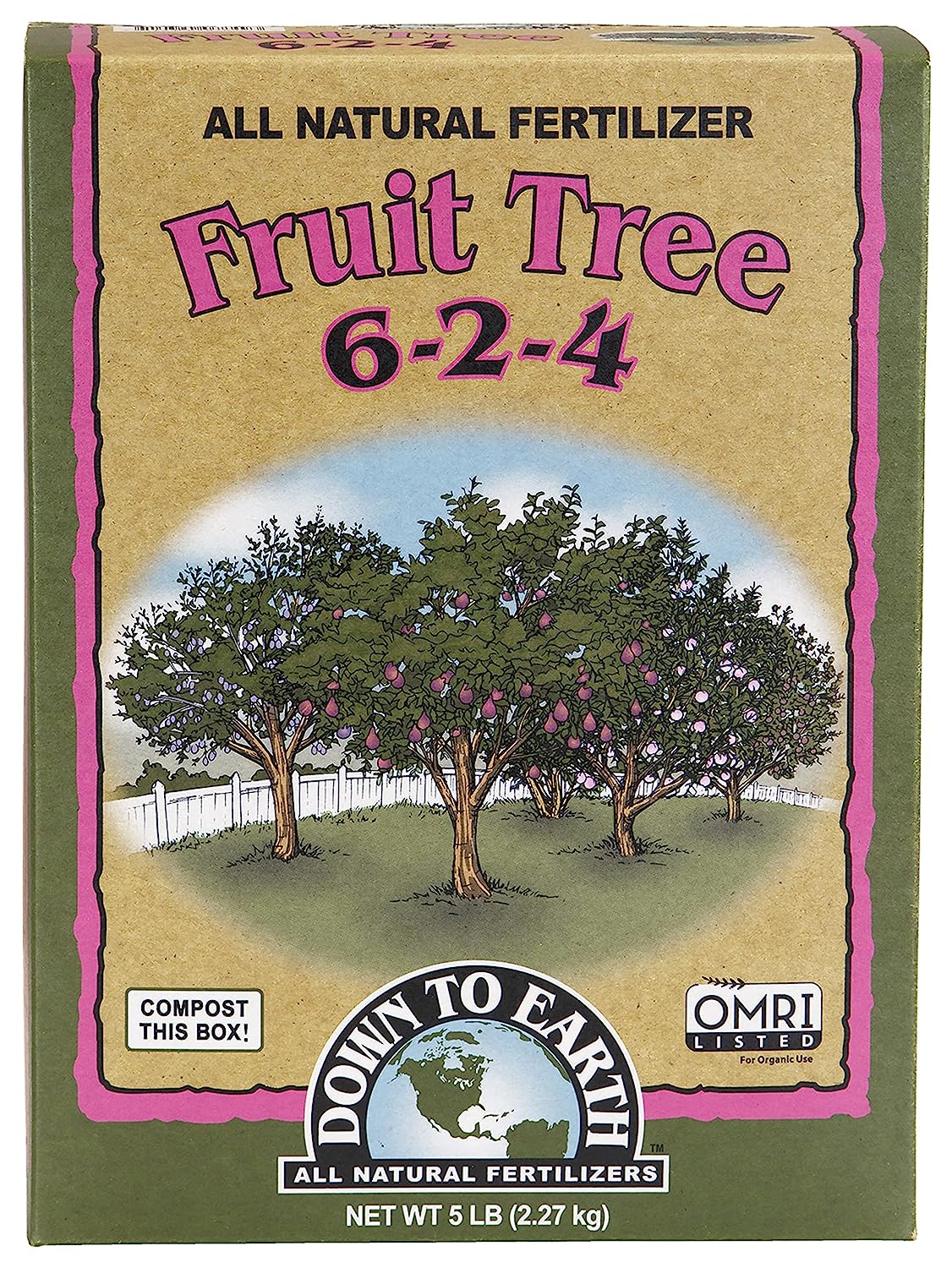 Down to Earth Organic Fruit Tree Fertilizer Mix 6-2-4, 5lb