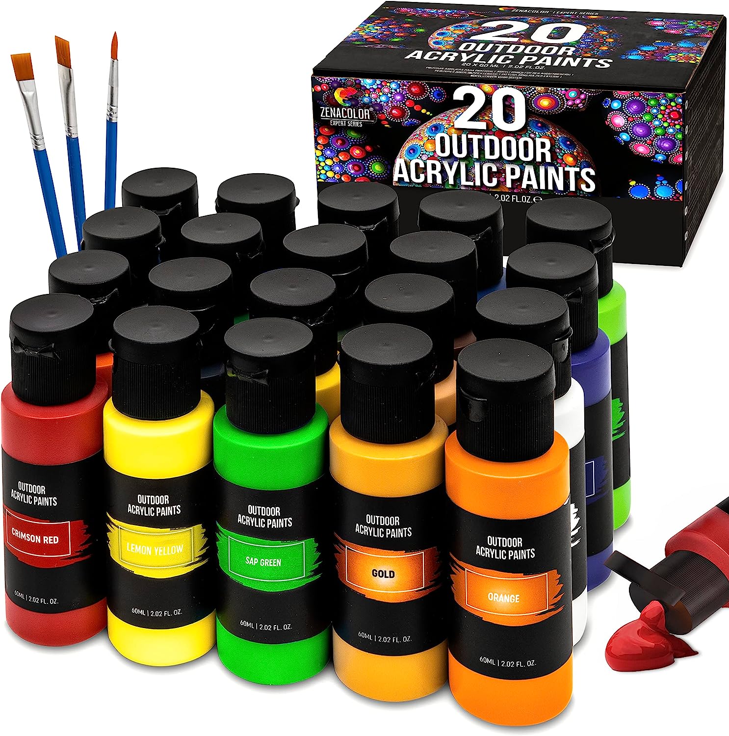 Outdoor acrylic paint set (2 fl oz)- 20 Tubes 2 with [...]